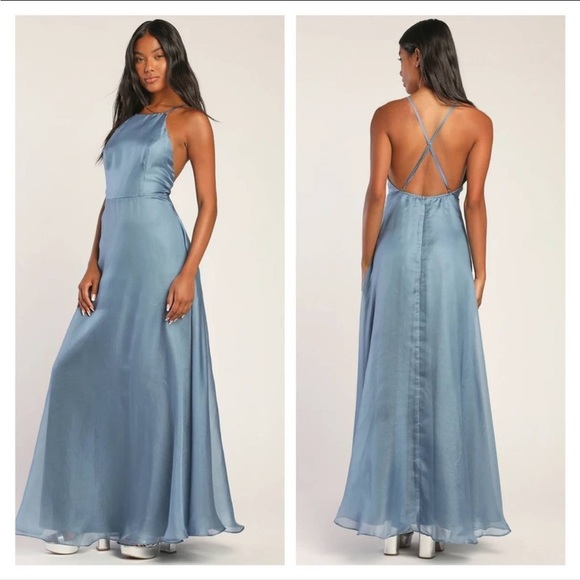NWT Lulu’s Maxi Backless Spaghetti Strap Formal - Picture 3 of 4